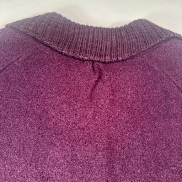 Linda Lucia Wool Short Coat Womens Cape Shawl Collar Jacket Long Sleeve - Picture 11 of 12